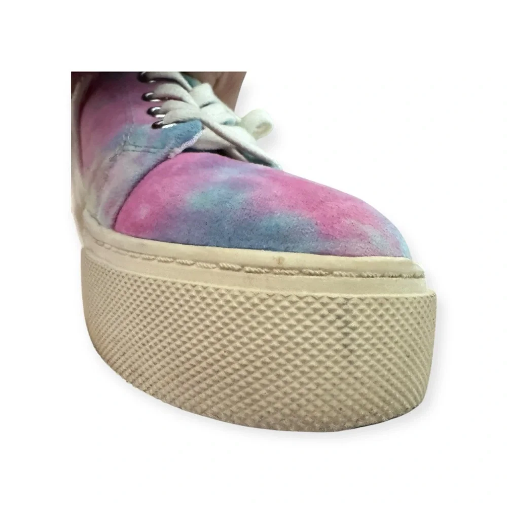 Born in California pink blue platform 1" lace up fashion sneakers Sz 7 - Picture 8 of 11